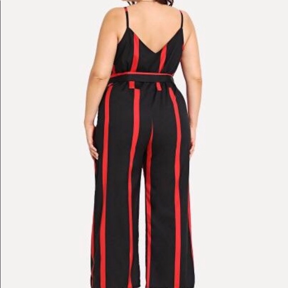 Stripe Print Tie Waisted Pocket Jumpsuit main image 1